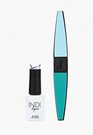 Набор для ухода за ногтями Runail Professional пилка ногтей и Гель-лак INDI laque, 9 мл №3576. Цвет: синий