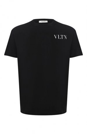 Хлопковая футболка Valentino. Цвет: чёрный