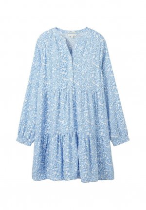 Платье-блузка TOM TAILOR, цвет blue white flower allover Tailor