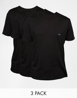 Комплект 3 футболок Emporio Armani. Цвет: черный