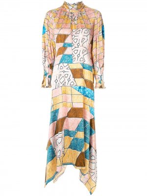 Платье макси с геометричным принтом Peter Pilotto. Цвет: розовый