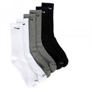 Набор из 6 мужских больших носков на каждый день с мягкой подушкой , черный Nike