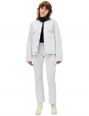 Джинсовая куртка в белой краске Maison Margiela