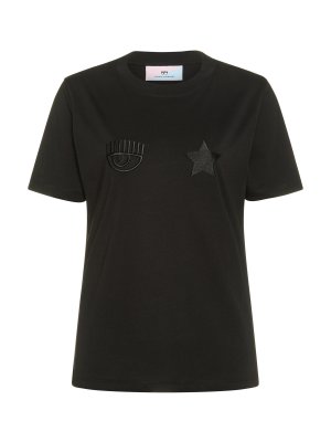 Chiara Ferragni футболка с вышитым логотипом, черный