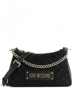 Стеганая сумка через плечо Pony из искусственной кожи и искусственного меха Love Moschino, черный MOSCHINO