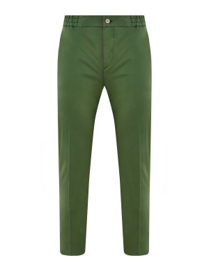 Хлопковые брюки-чиносы с эластичной вставкой на поясе ETRO. Цвет: зеленый