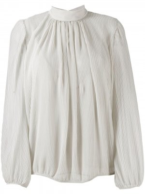 Блузка с высоким воротником и плиссировкой Indress. Цвет: нейтральные цвета