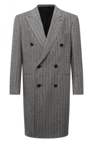 Шерстяное пальто Brioni. Цвет: серый