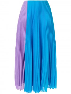 Плиссированная юбка в стиле колор-блок Solace London. Цвет: синий