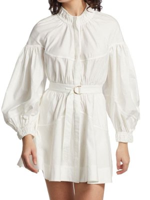 Платье-рубашка с пышными рукавами marquis, ivory Acler