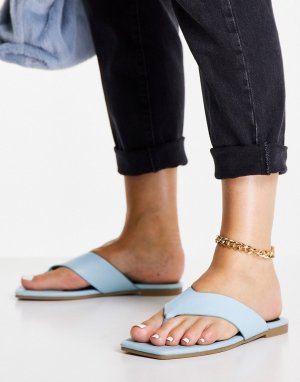 Голубые сандалии с широким ремешком между пальцами -Голубой Truffle Collection
