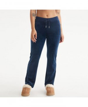 Женские велюровые спортивные брюки Og с большими блестками , синий Juicy Couture