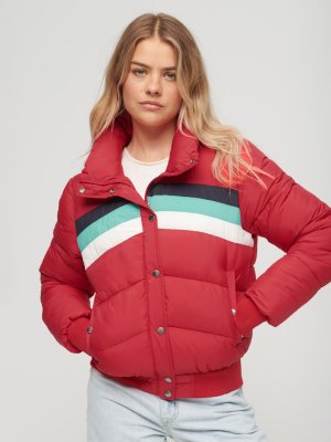 Короткая куртка-пуховик в стиле ретро со вставками , альпийский красный/мульти Superdry