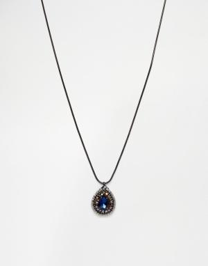 Ожерелье с подвеской Nali. Цвет: серый