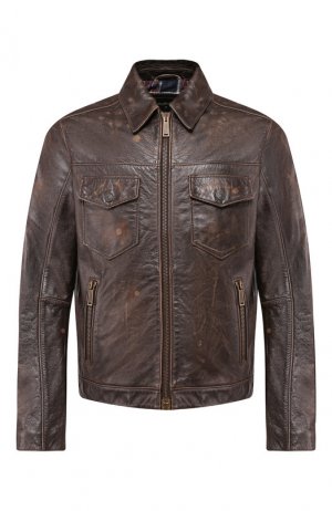 Кожаная куртка Dsquared2. Цвет: коричневый