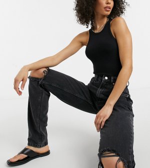 Черные рваные джинсы в винтажном стиле с завышенной талией ASOS DESIGN Tall-Черный цвет Tall