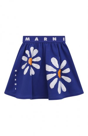 Хлопковая юбка Marni. Цвет: синий