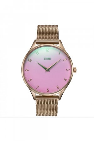 Модные часы Reli из розового золота и розовой нержавеющей стали — 47498/rg/pk, белый Storm
