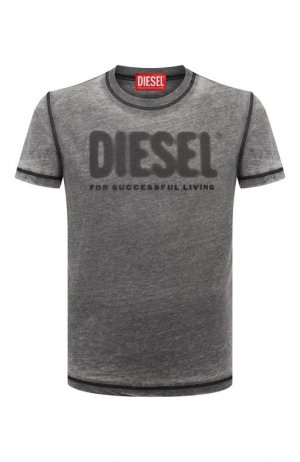 Футболка Diesel. Цвет: серый
