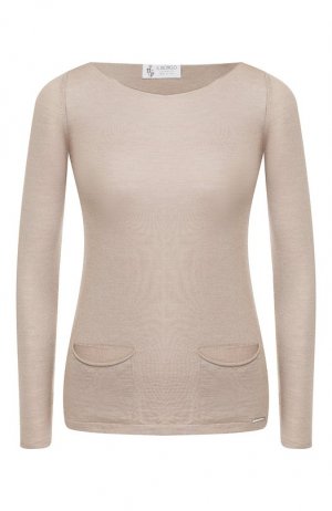 Пуловер из смеси кашемира и шелка Il Borgo Cashmere. Цвет: бежевый