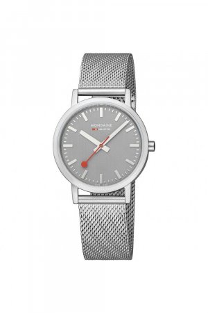Классические аналоговые часы серого цвета из нержавеющей стали — A660.30314.80Sbj, серый Mondaine