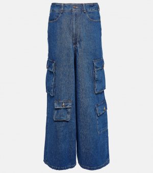 Джинсовые брюки карго Hailey с высокой посадкой THE FRANKIE SHOP, синий Shop