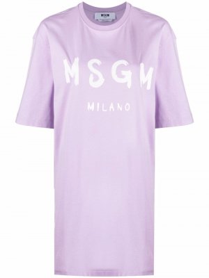 Logo-print T-shirt dress MSGM. Цвет: фиолетовый