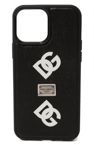 Кожаный чехол для iPhone 13 Pro Max Dolce & Gabbana. Цвет: чёрный