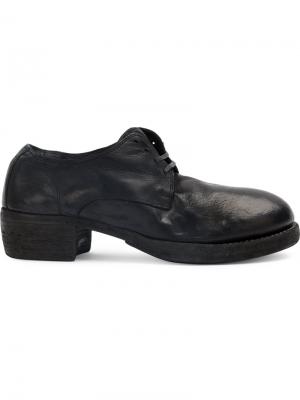 Туфли на шнуровке Guidi. Цвет: черный