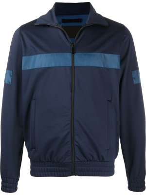 Спортивная куртка с контрастными полосками Prada. Цвет: синий