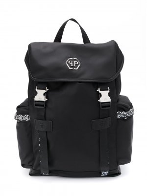 Рюкзак с логотипом Philipp Plein Junior. Цвет: черный