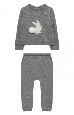 Комплект из пуловера и брюк Baby T. Цвет: серый