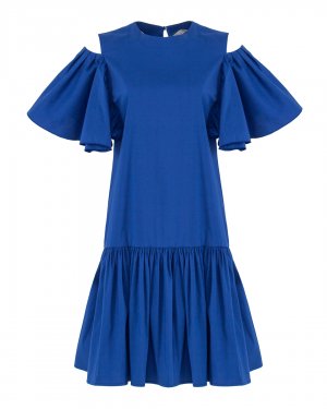 Платье из хлопка D.EXTERIOR. Цвет: синий