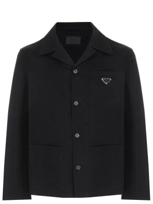 Пиджак хлопковый PRADA. Цвет: черный