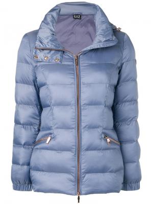 Короткая утепленная куртка Ea7 Emporio Armani. Цвет: синий