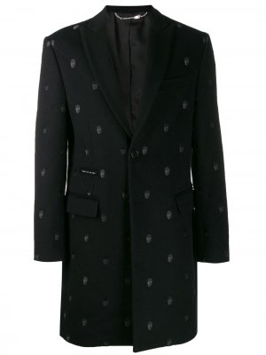 Пальто с вышивкой Skull Philipp Plein. Цвет: черный