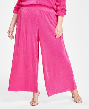 Широкие брюки с высокой талией больших размеров Bar III, розовый Iii