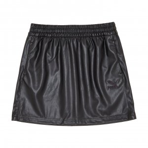 T7 Faux Leather Mini Skirt PUMA. Цвет: черный