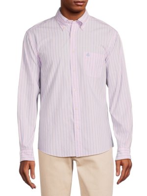 Полосатая рубашка из поплина, розовый Brooks Brothers