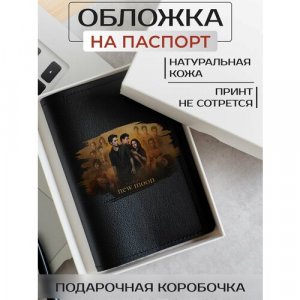 Обложка для паспорта на паспорт Сумерки OP02056, черный, серый RUSSIAN HandMade. Цвет: черный