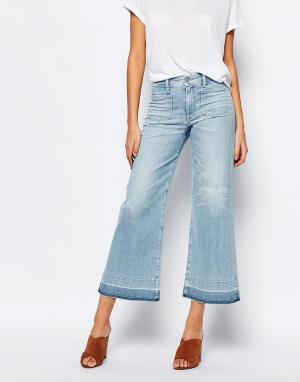 Укороченные джинсы с широкими штанинами и неподрубленной кромкой A-Gol A-Gold-E