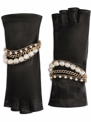Декорированные перчатки-митенки Dolce & Gabbana. Цвет: черный