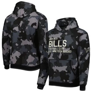Мужской черный пуловер с капюшоном и камуфляжем Wild Collective Buffalo Bills