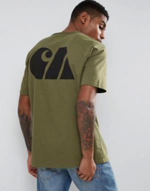 Спортивная футболка в стиле милитари WIP Carhartt. Цвет: зеленый