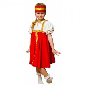 Карнавальный костюм Хоровод, рубаха, сарафан, повязка на голову, 3-5 лет, рост 104-116 2557453 Бока