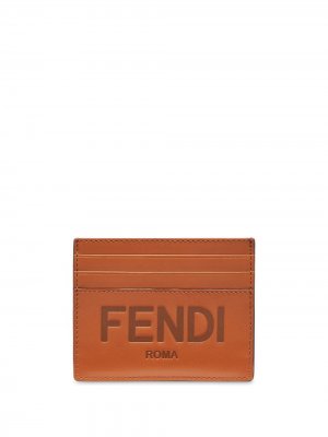 Картхолдер с тисненым логотипом Fendi. Цвет: коричневый