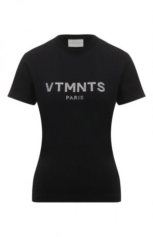 Хлопковая футболка VTMNTS. Цвет: чёрный
