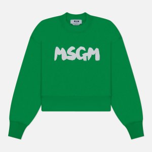 Женская толстовка New Logo Brush Print MSGM. Цвет: зелёный