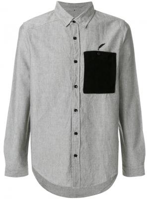 Рубашка с контрастным карманом Publish. Цвет: серый