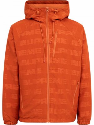 Спортивная куртка с капюшоном и логотипом Supreme. Цвет: оранжевый